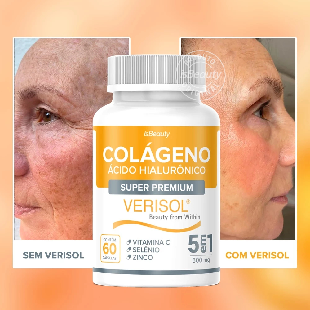 Kit 3 Colágeno Hidrolisado Verisol Original com Vitamina C, Selênio e Zinco - 180 Cápsulas