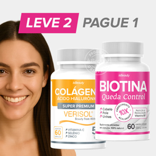 Kit Biotina 60 Cáps + Colágeno Verisol 60 Cáps Premium - Original - Envio Imediato em Oferta na Shopee