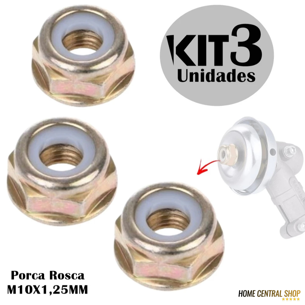 Kit 3 Porca Da Transmissão Ponteira Roçadeira Toyama Tekna Nakasaki Garthen