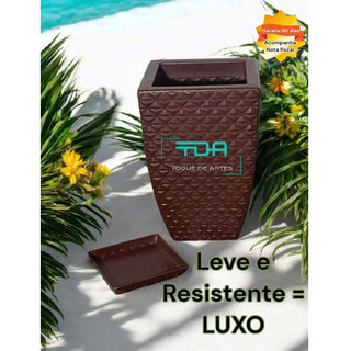 Vaso Decorativo para Planta em Polietileno COLUNA BOJO QUADRADA DIAMANTE N°1 em Oferta na Shopee