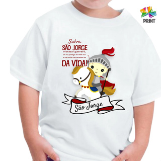 Camiseta Infantil SALVE SÃO JORGE [est.4] Religiosos Católico ZLprint em Oferta na Shopee
