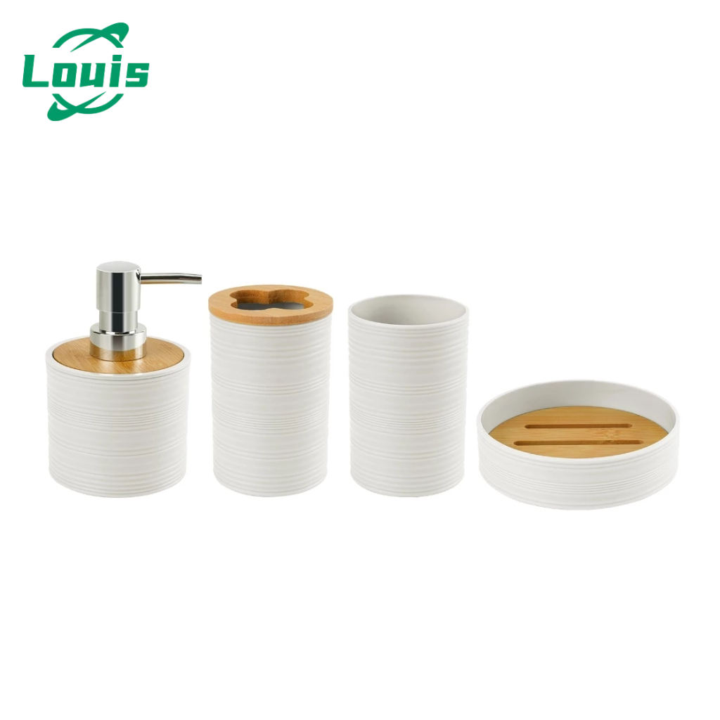 Louis Kit 4 Peças De Banheiro Porta Sabonete Líquido/Saboneteira/Porta Escova em Oferta na Shopee