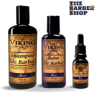 Kit para Barba Shampoo + Balm + Óleo Viking Mar em Oferta na Shopee
