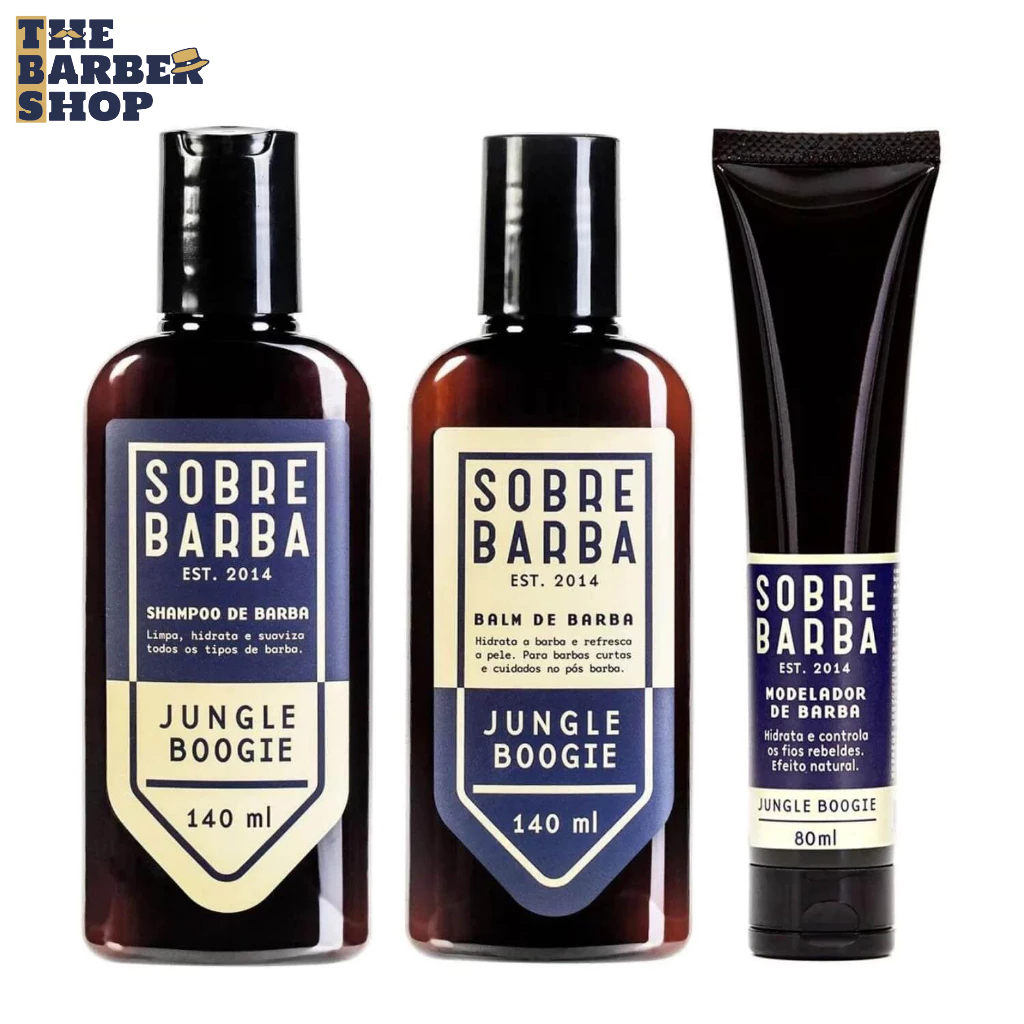 Kit de Barba - Shampoo + Balm + Modelador Sobrebarba Jungle Boogie