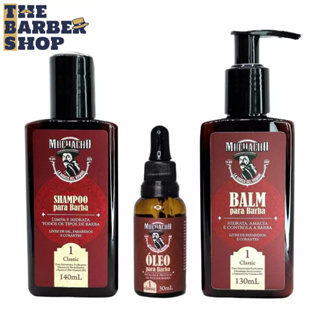 Kit Shampoo para Barba + Balm para Barba + Oleo para Barba - Muchacho Classic em Oferta na Shopee