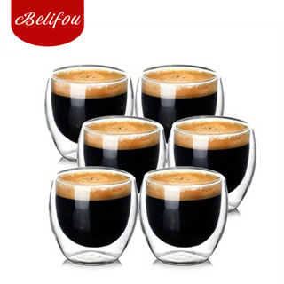 Belifou Jogo De Copos De Vidro Com 6 peças 80ml em Oferta na Shopee