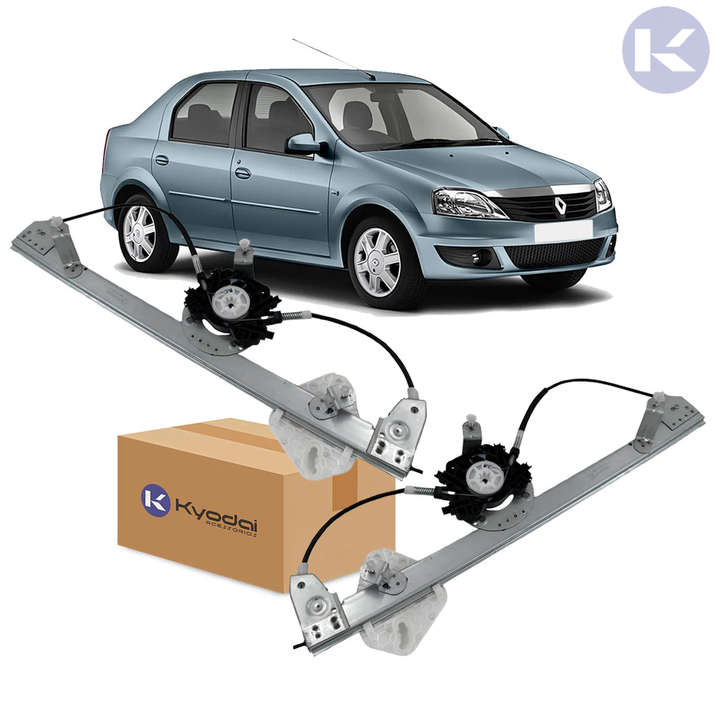 Par Máquina Vidro Elétrica Dianteiro Logan 2007 a 2013 4 Portas