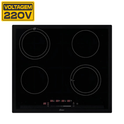 Cooktop Indução 4 Bocas Touchscreen Vidro Preto Oster 220v