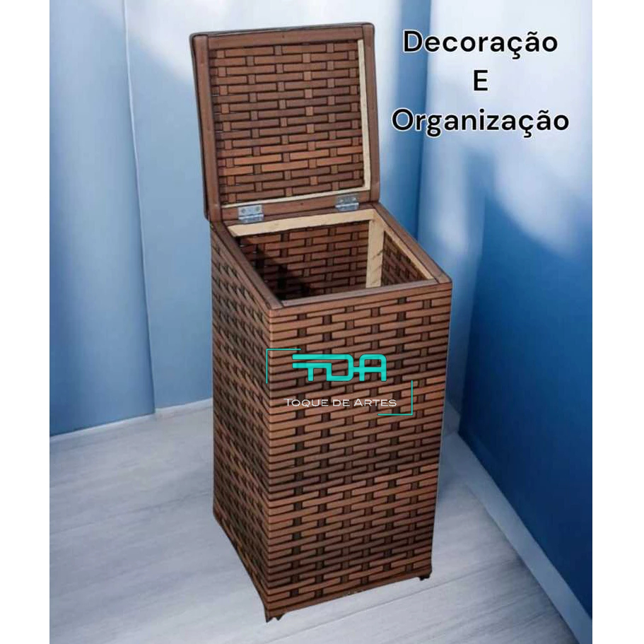 Ropeiro/Cesto de roupa suja 30x30x60 de fibra sintética qualidade garantida vai montado em Oferta na Shopee