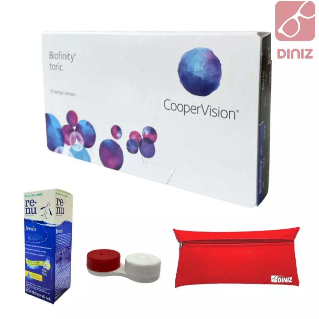 Lente de Contato Biofinity Tórica correção de Astigmatismo com Grau + estojo de lentes