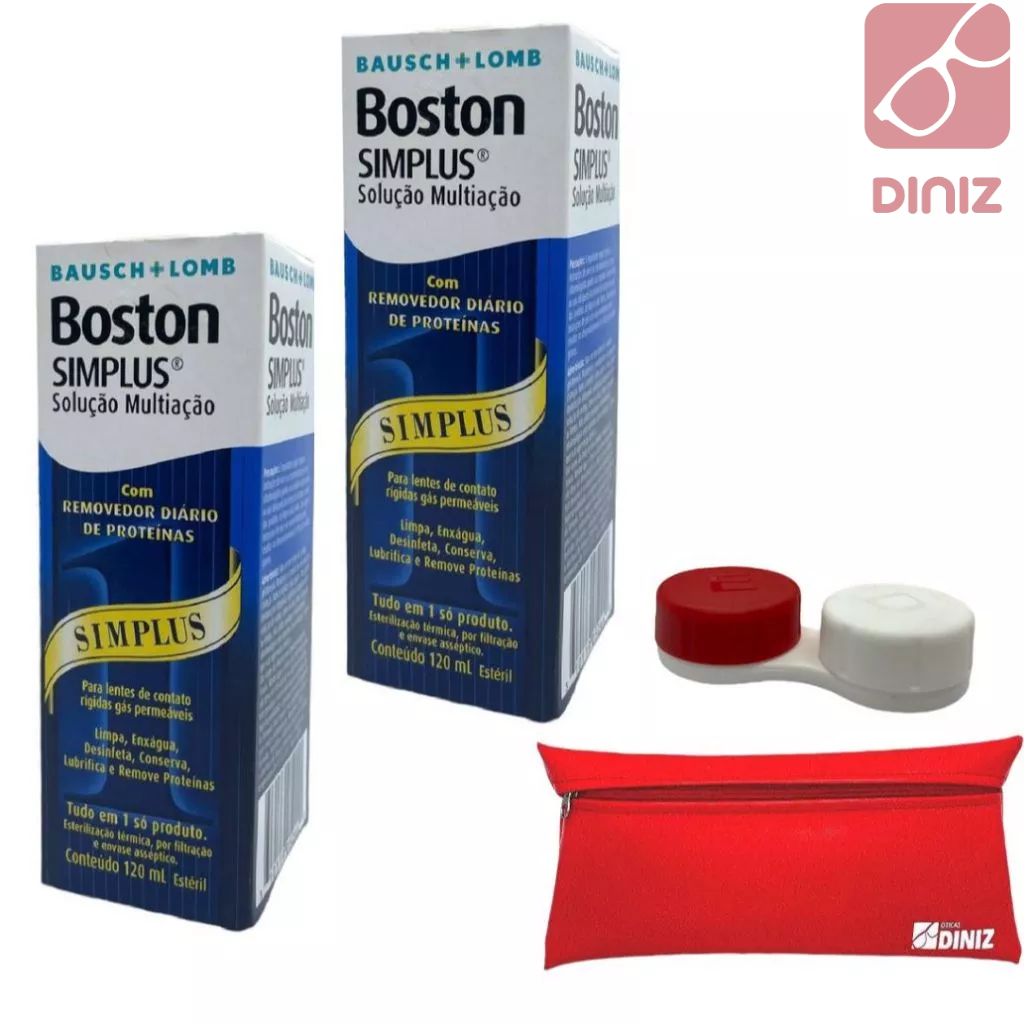 2 Boston Simplus 120 ml Solução Lentes Rígidas Bausch&Lomb em Oferta na Shopee