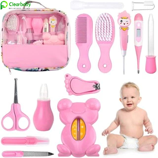 Kit 13 Pecas Bebê Cuidado Higiene Com O Cabelo Saúde Cabeleireiro Escova Higiene Kit Cortador De Unhas