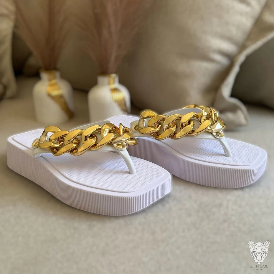 Flat Feminina Corrente Luxo Sola Plataforma Blogueira Conforto Leve - 33 ao 40 em Oferta na Shopee