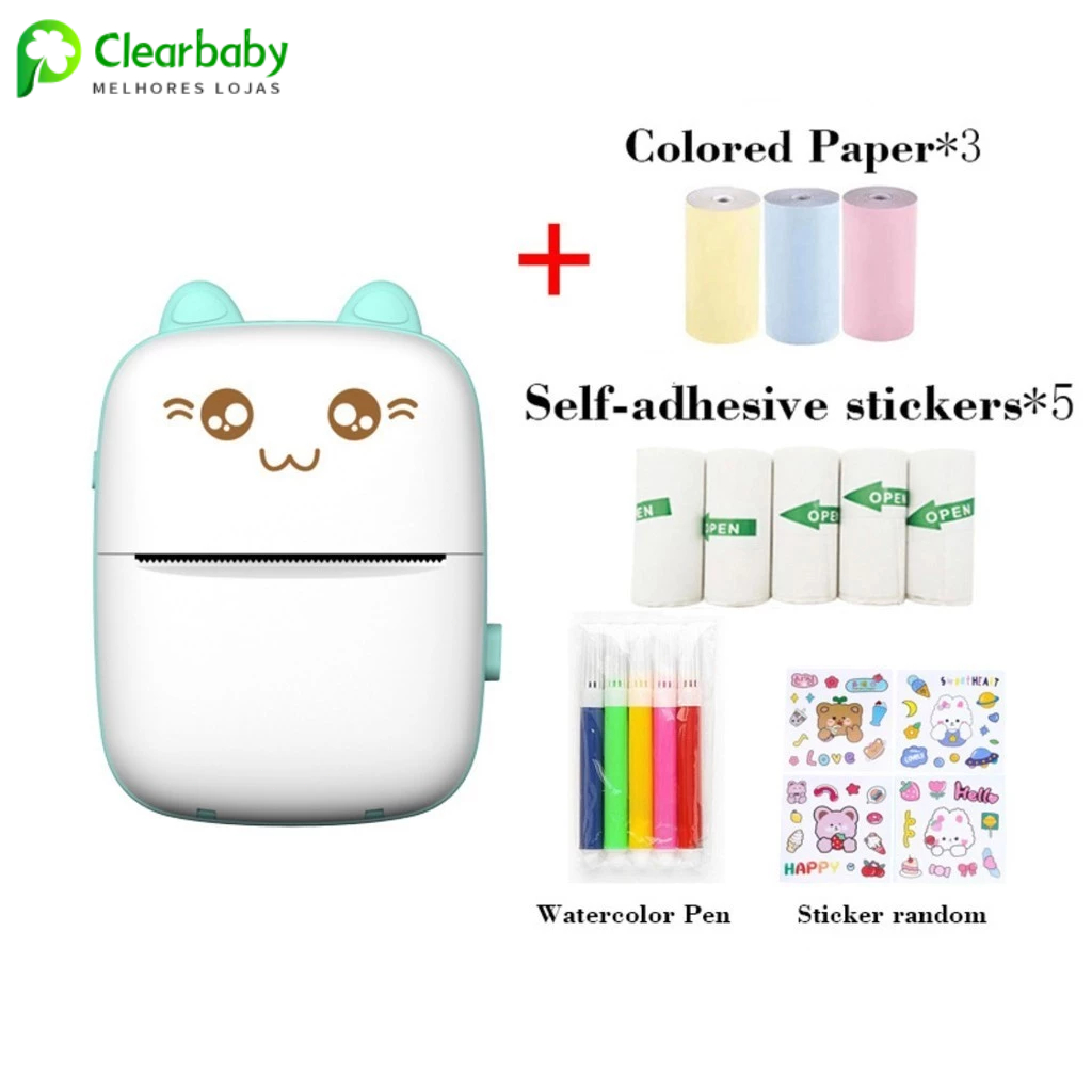 Mini Impressora Térmica Portátil Impressora Sem Fio De Desenhos Animados