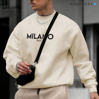 Moletom Gola Redonda Estampa Milano Blusa De Frio Masculina Feminina Felpado Grosso Unissex Quentinho Liso Inverno 2026