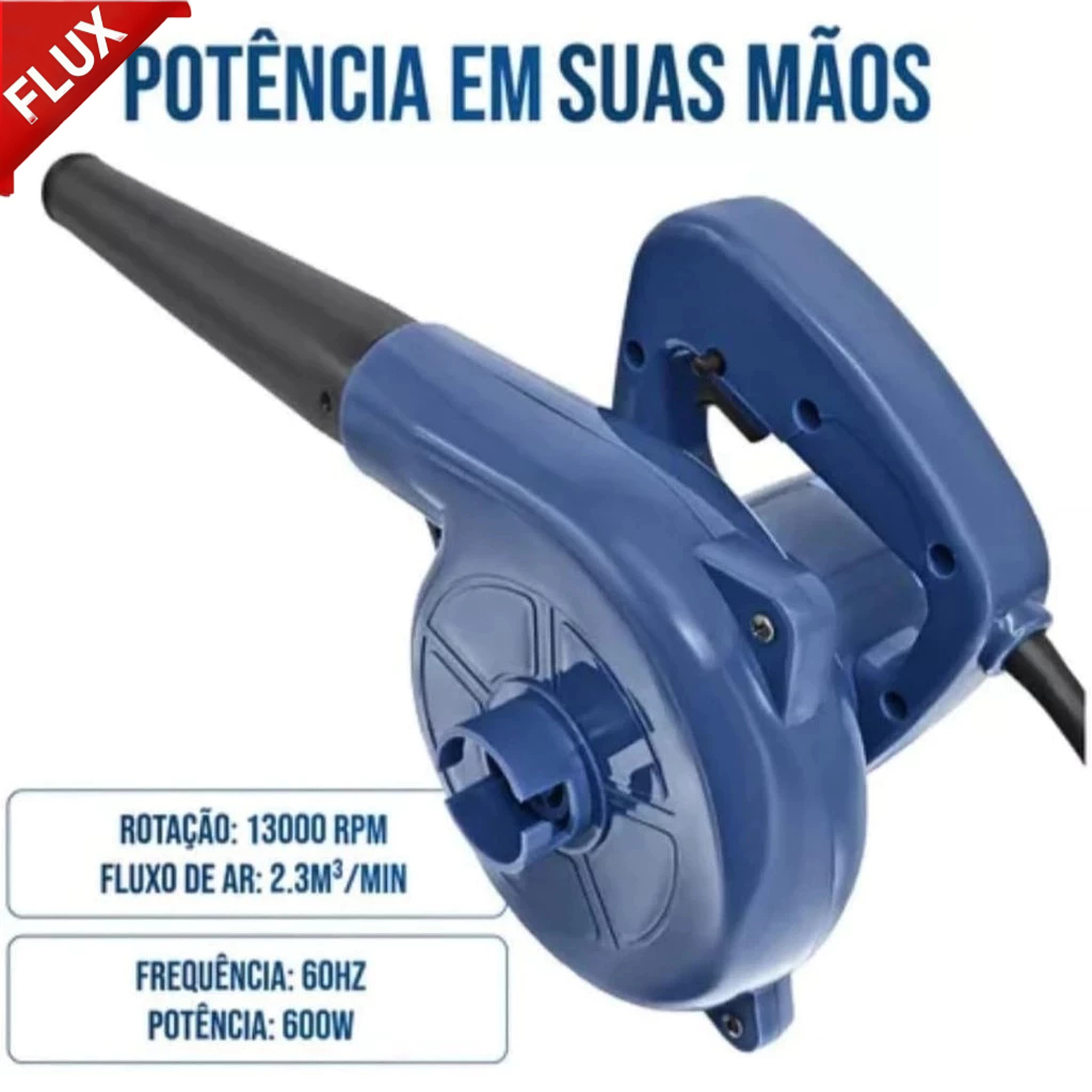 Soprador Aspirador de Pó Poeira e Folhas Eletrico Para Casa e Carro Computador e Notebook 900w