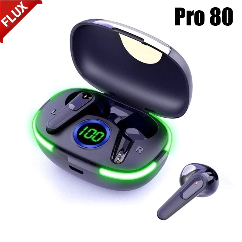 Air Pro 80 Fone De Ouvido Bluetooth Air Pro 80 Sport Game Display LED Redução De Ruído Com Microfone Sem Fio FLUX