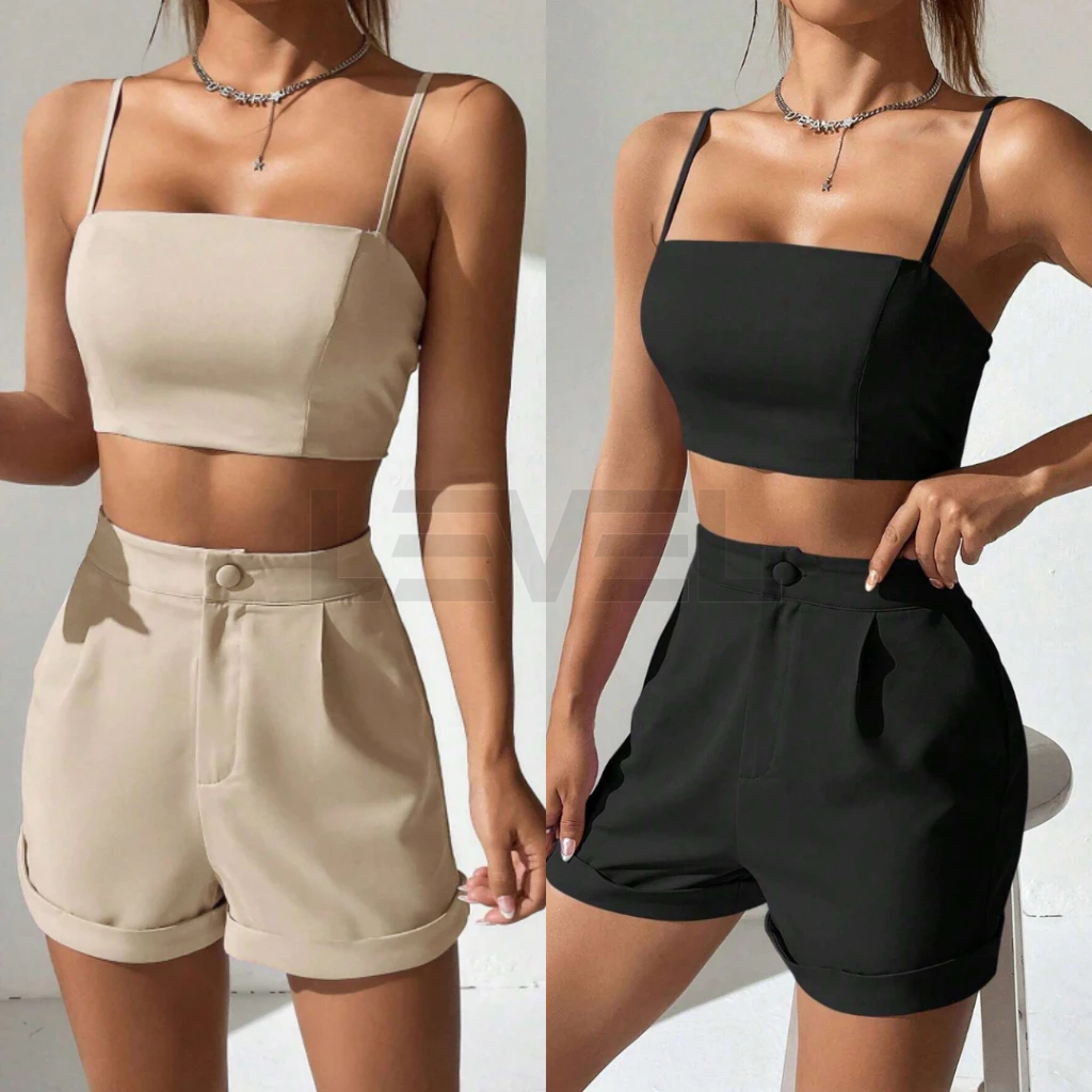 Conjunto Feminina Alfaiataria Premium Top e Short