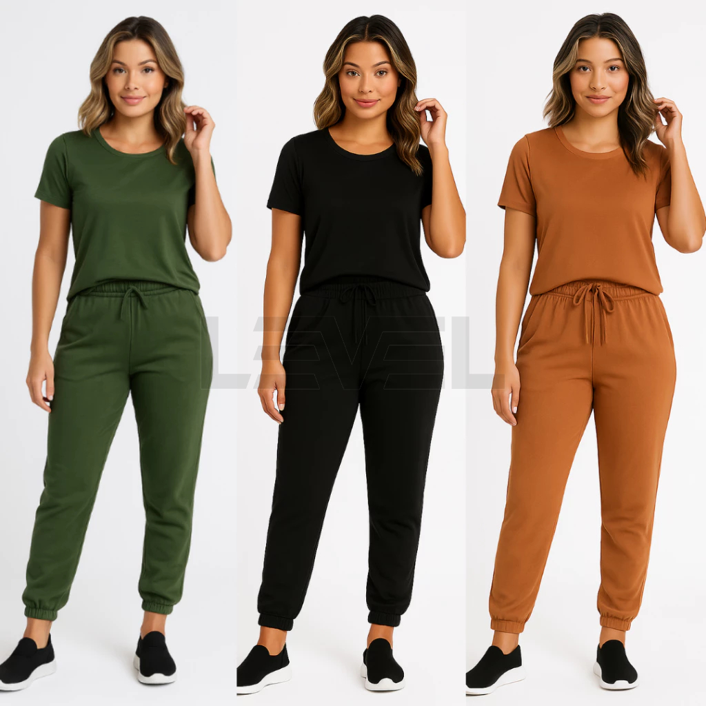 Conjunto de Suede Feminino Calça e Blusa Macio e Confortável