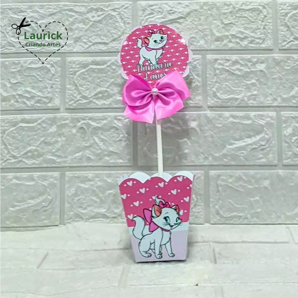 Centro de Mesa Cachepot Gatinha Marie  Lembrancinhas  PEGUE E MONTE