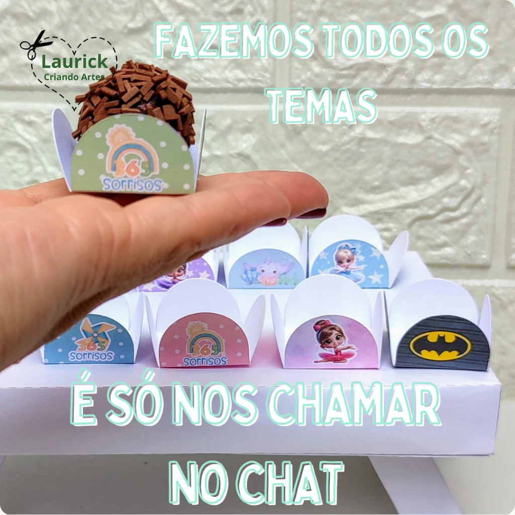 Forminhas para Brigadeiro Doces Festa Aniversário Personalizada  TEMA ESCOLHIDO NO CHAT em Oferta na Shopee