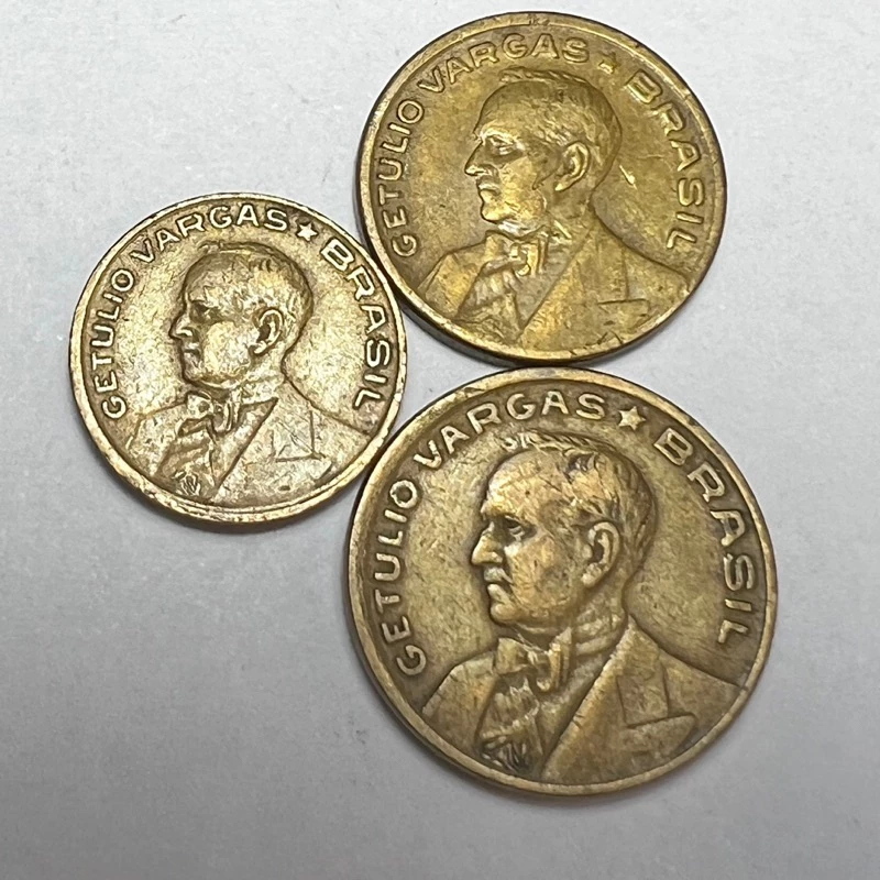Lote 3 Moedas 10 20 e 50 Centavos Getúlio Vargas Bronze Alumínio em Oferta na Shopee