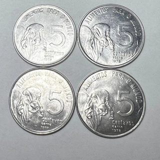 Lote 4 Moedas 5 Centavos FAO Carne Boizinho 1975 1976 1977 1978 em Oferta na Shopee