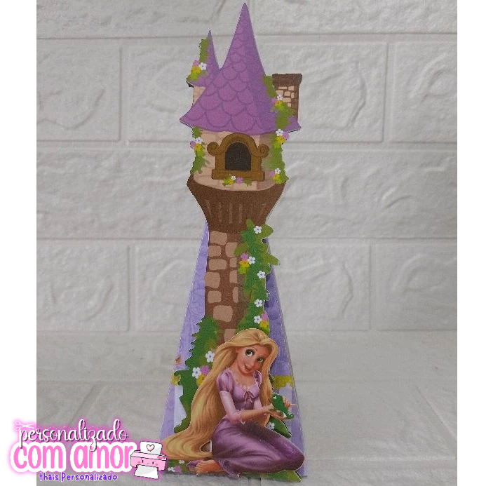CAIXA PIRÂMIDE Rapunzel Enrolados / LEMBRANCINHA DE ANIVERSARIO INFANTIL CAIXINHAS PERSONALIZADAS