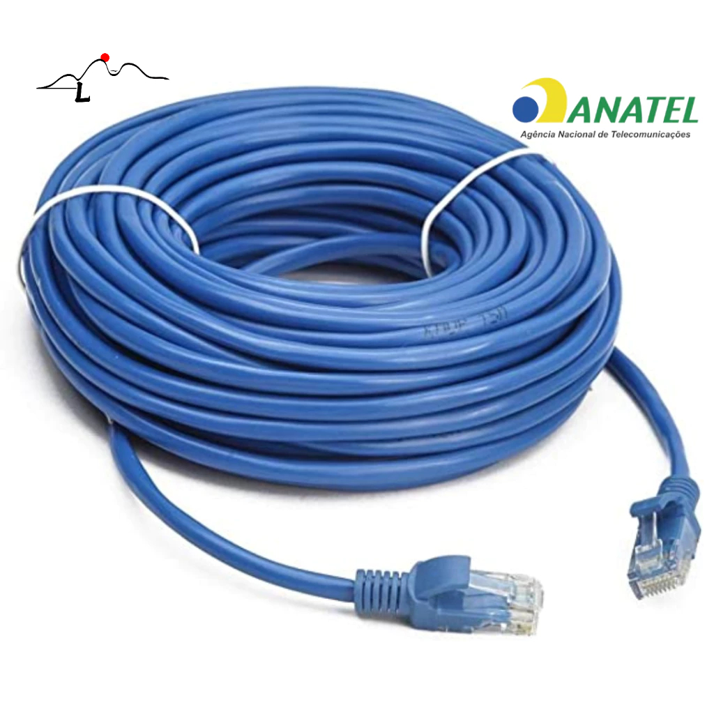 Cabo De Rede Azul Internet Lan CAT5 Patch Cord Pc Notebook Roteador Smart Tv Vídeo Game