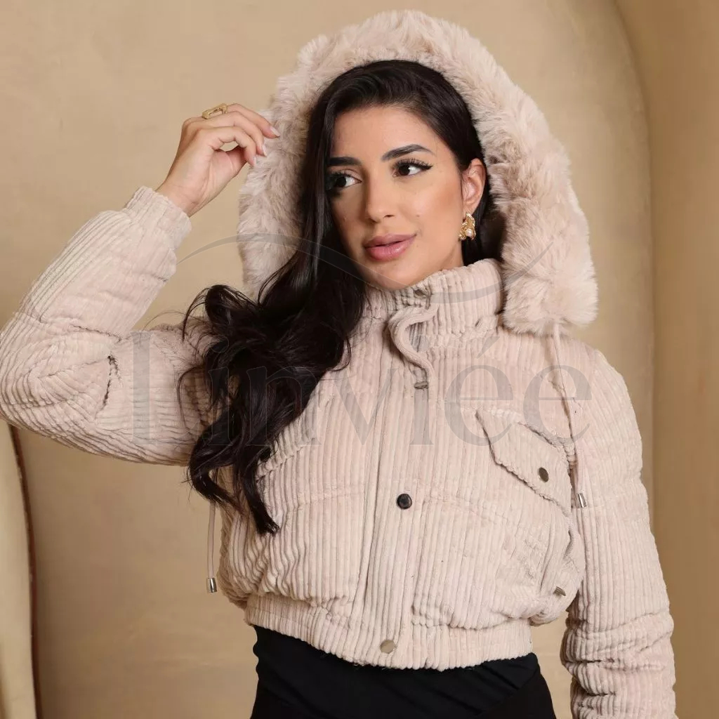 Jaqueta Puffer Feminina Premium Frio Intenso Agasalho com Pelinho Teddy