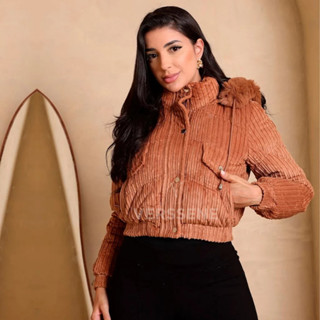 Jaqueta Puffer Pelinho Teddy Feminino Inverno Frio Agasalho