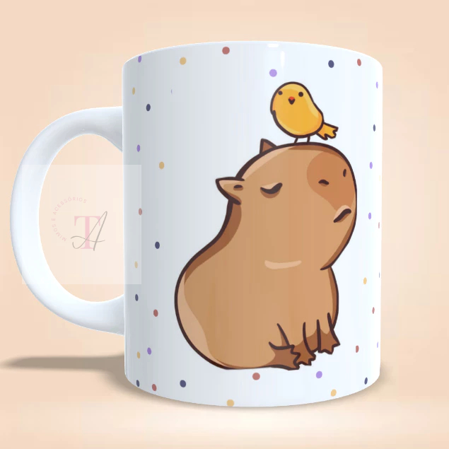 Caneca Personalizada Capivara Porcelana Com Nome