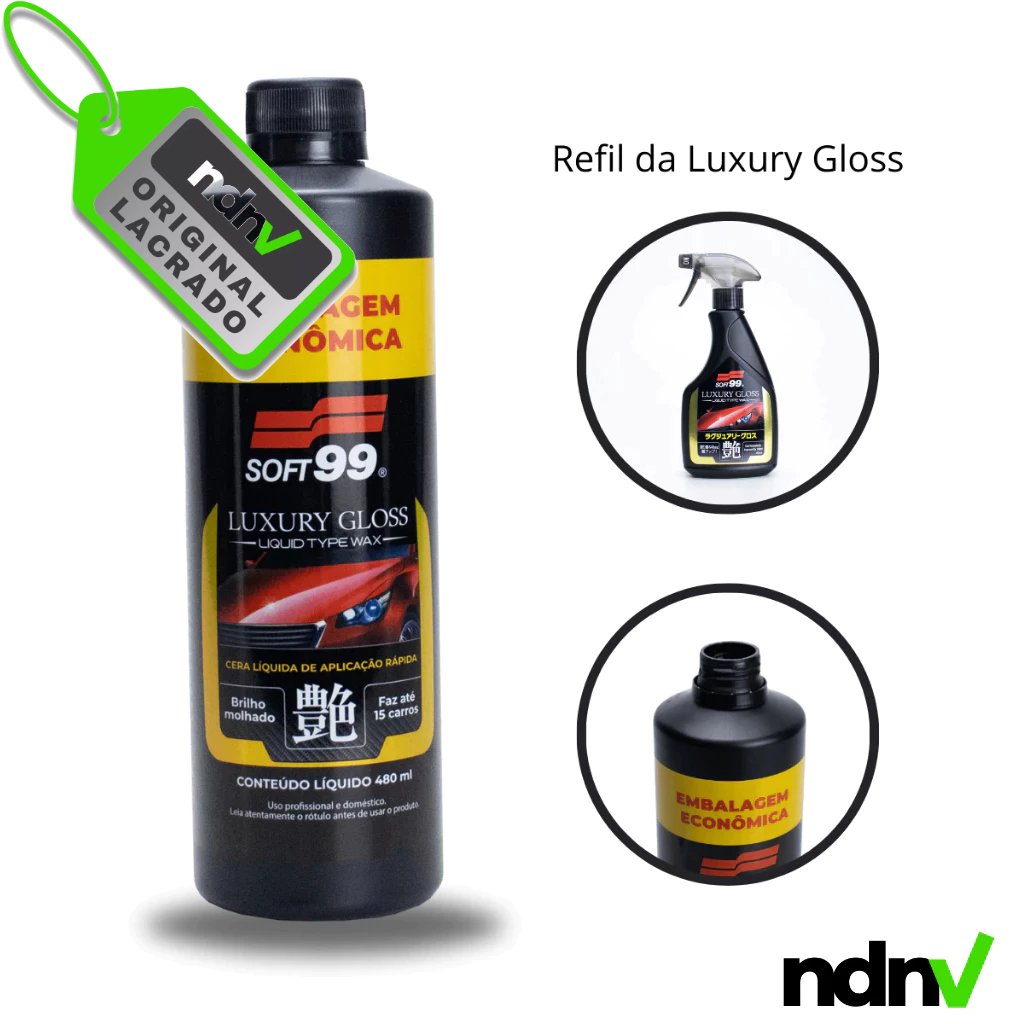 Refil Luxury Gloss – 480ml – Soft99 – Cera Líquida de Carnaúba – Quick Detail