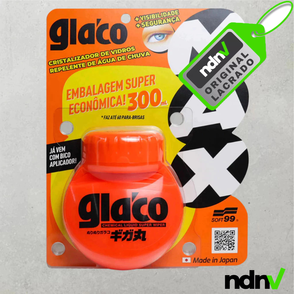 Glaco Max 300 ml – Soft99 – Cristalizador de Para-brisas Repelente de Água de Chuva