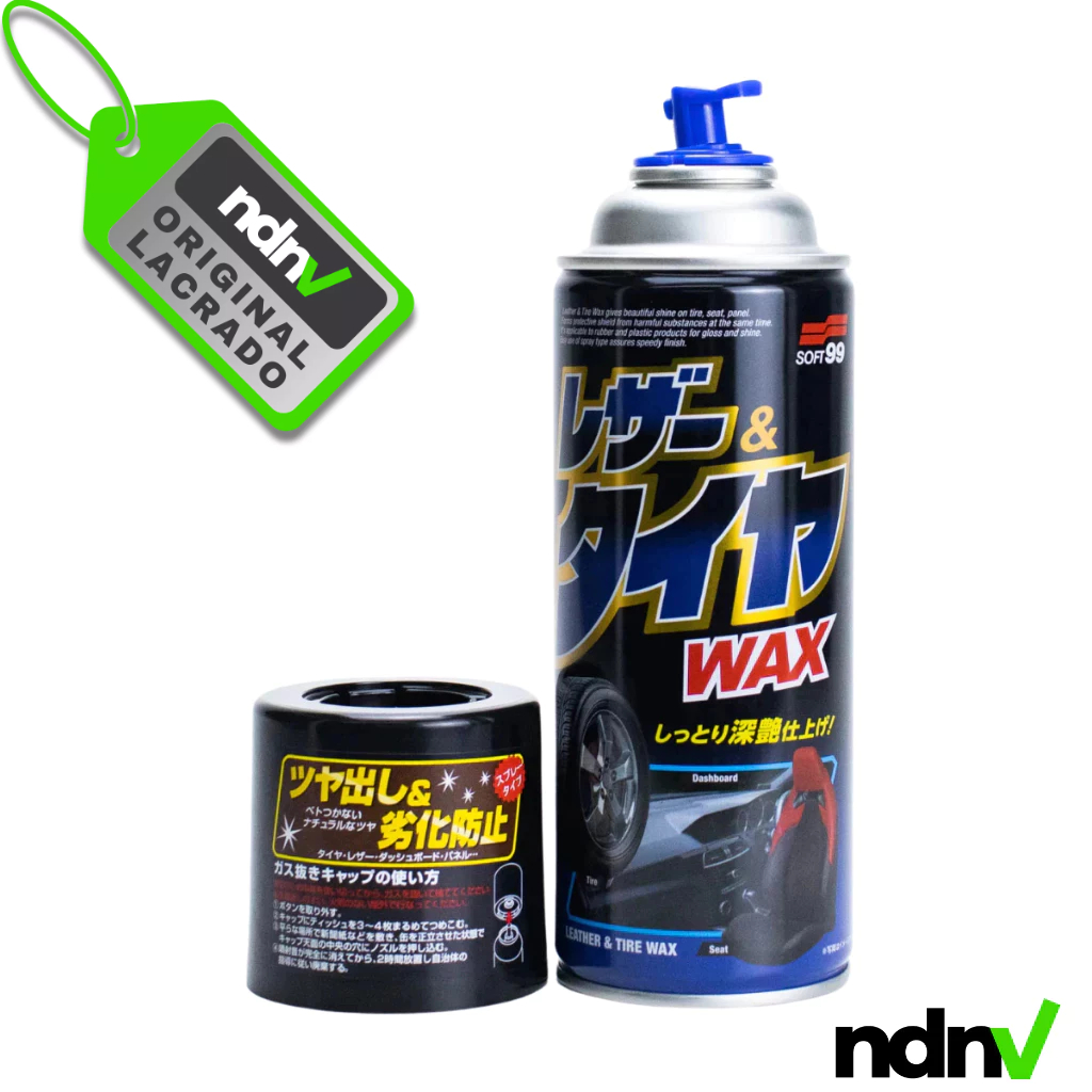 Leather & Tire Wax – 420 ml – Soft99 – Restaurador Automotivo para Plástico e Borracha