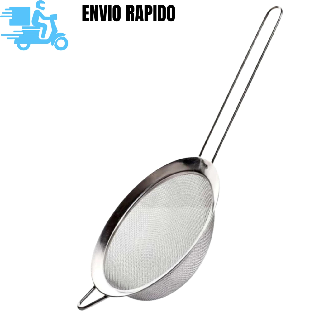 Conj 3 Peneiras de 12cm 18cm e 20cm 1Un Peneira de 12cm Aço Inox Resistente Para Uso na sua Cozinha