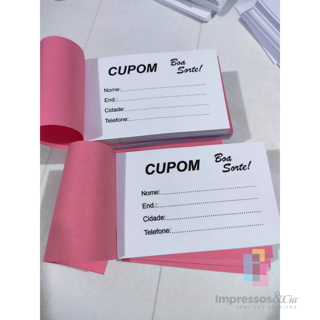 500 Cupom para Sorteio - Sem Personalizar