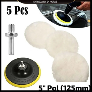 Kit Boina de Lã Polimento Com Suporte Velcro Para Politriz Furadeira e Parafusadeira Automotivo 125mm 5 Polegadas em Oferta na Shopee