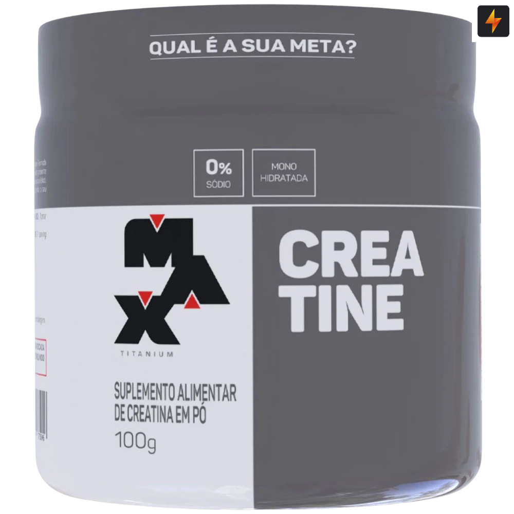 Creatina Pura Monohidratada 100g Max Titanium em Oferta na Shopee
