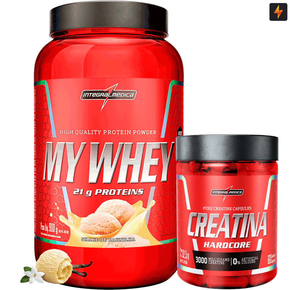 Kit My Whey Protein Shake 900g + Creatina Hardcore 60 Cápsulas - Health