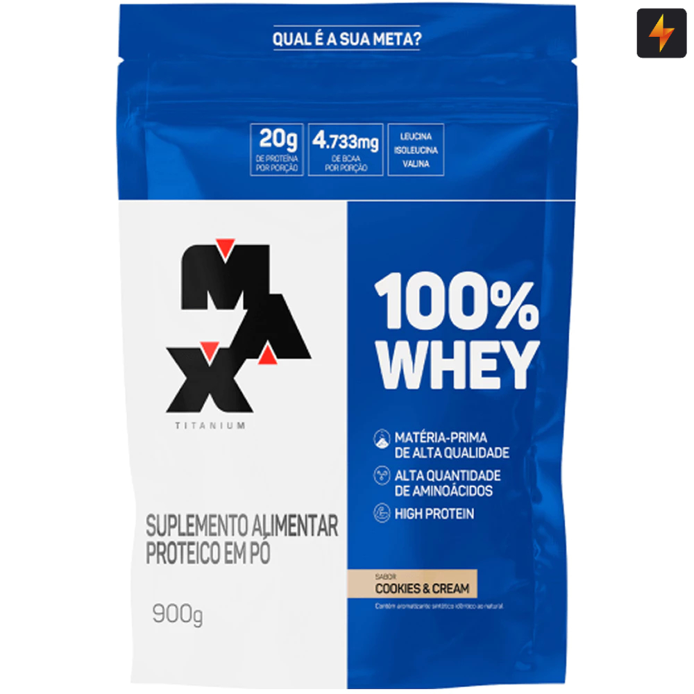 Whey 100% Max Titanium 900g Refil - Health