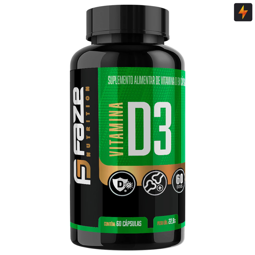 Vitamina D3 60 capsulas 2000ui rápida absorção Faze Nutrition em Oferta na Shopee
