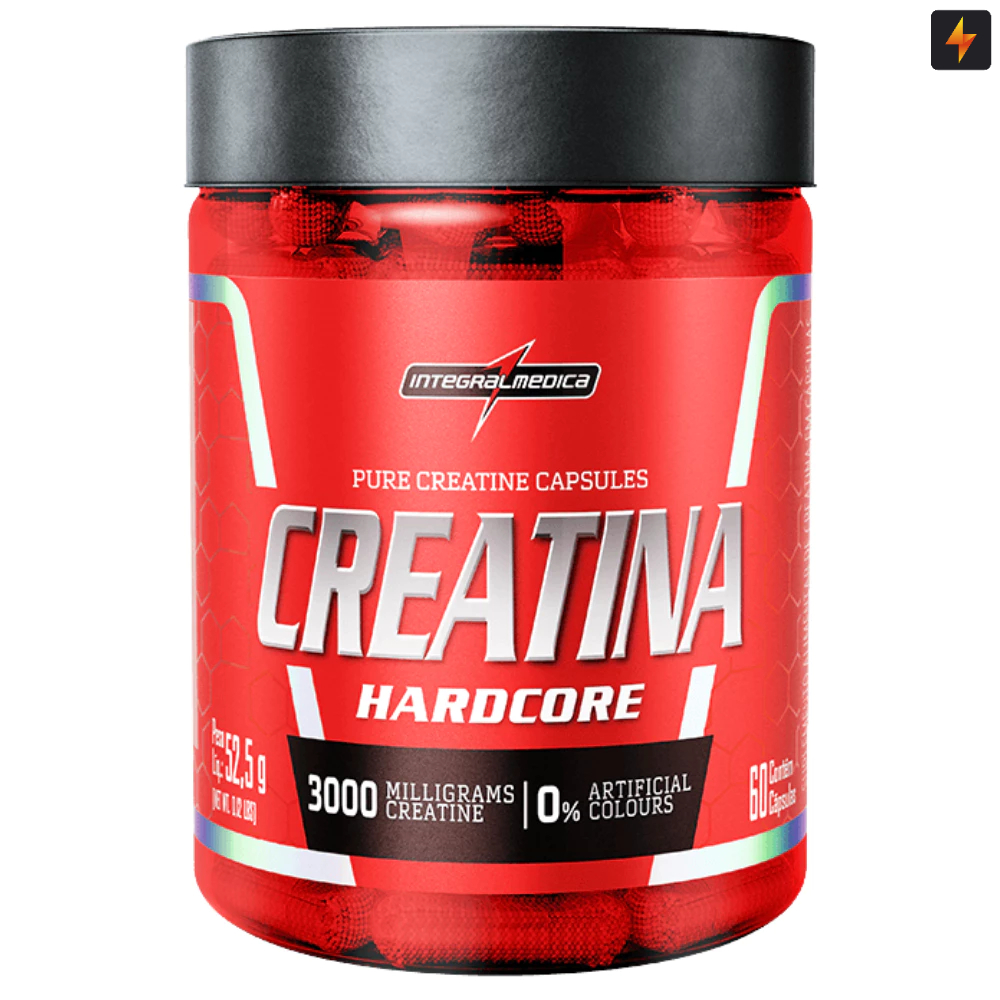 Creatina 100% Pura Monohidratada Hardcore 60 Cápsulas - Health