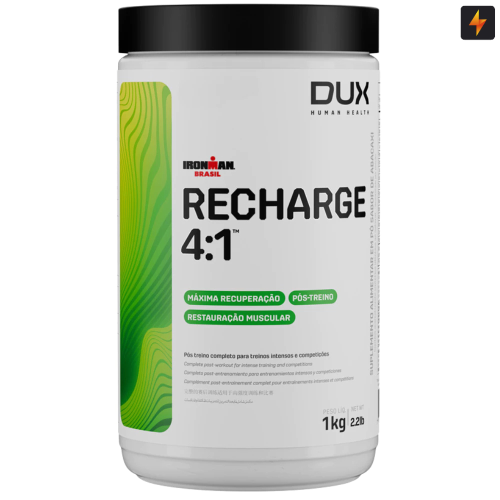 Recharge 4:1 Pós Treino Com Whey Hidrolisado e Isolado Repositor Energético Dux Human Health em Oferta na Shopee