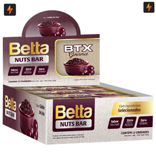 Barra Com Proteína Cereais Betta Nuts Bar 30G BTX Gourmet  -  Caixa 12 UN -  Zero adição de açúcar em Oferta na Shopee