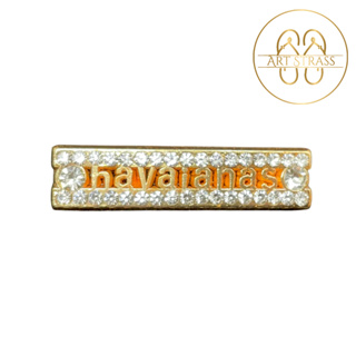 Par de Pingentes Hav Slim com Strass Cristal para Chinelo de Metal Resistente Em Banho Dourado em Oferta na Shopee