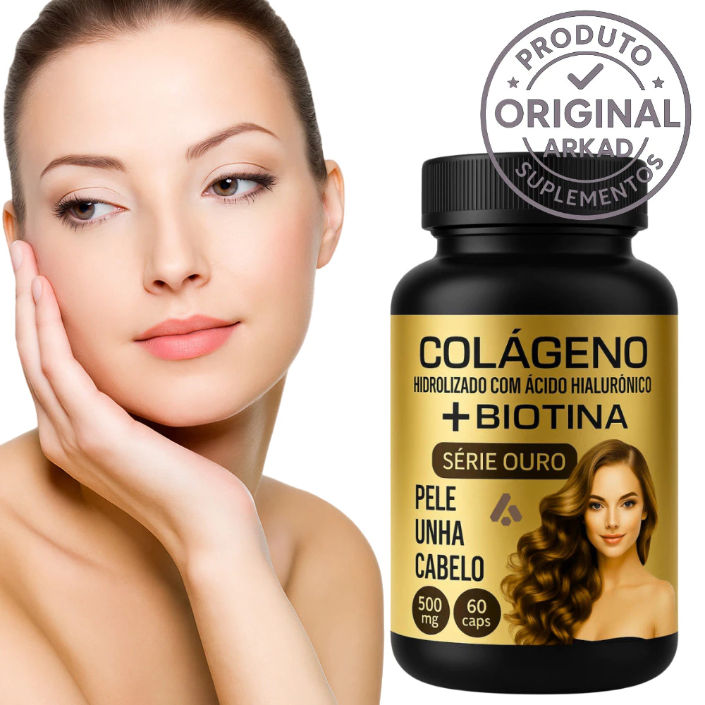 Colágeno Hidrolisado Com Ácido Hialurônico + Biotina - Arkad Suplementos - Original em Oferta na Shopee