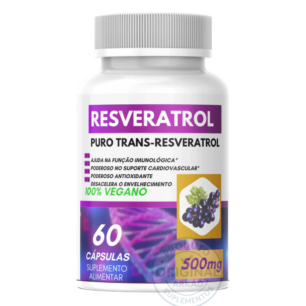 RESVERATROL Natural 100% Original 60 Capsulas 500Mg Trans Resveratrol