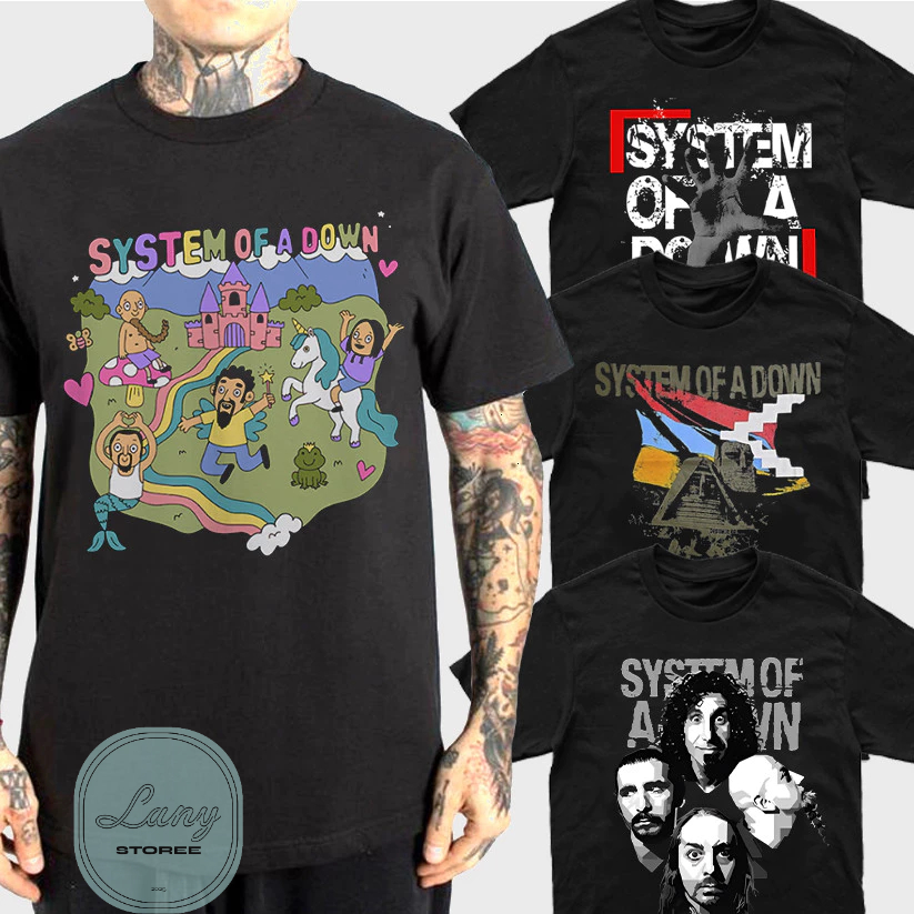 Camiseta Básica Rock System Of A Down Camisa 100% Algodão Streetwear Temos Plus Size Lançamento - Envio Rápido em Oferta na Shopee