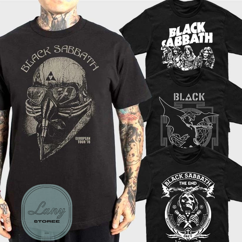 Camiseta Básica Rok Black Sabbath Camisa 100% Algodão Streetwear Temos Plus Size Lançamento - Envio Rápido